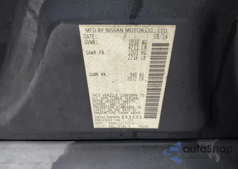 2015 Nissan Altima 2.5/2.5 S/2.5 Sl/2.5 Sv z USA, uszkodzony, nr VIN 1N4AL3AP6FN333121